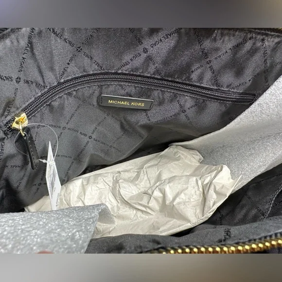 MICHAEL Michael Kors Black and White Leather Tote - Picture 3 of 12